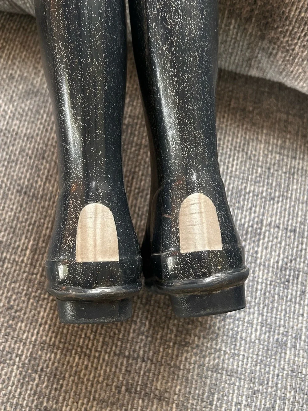 Hunter Starcloud Glitter Rain Boots fin navy size 2 kids great condition